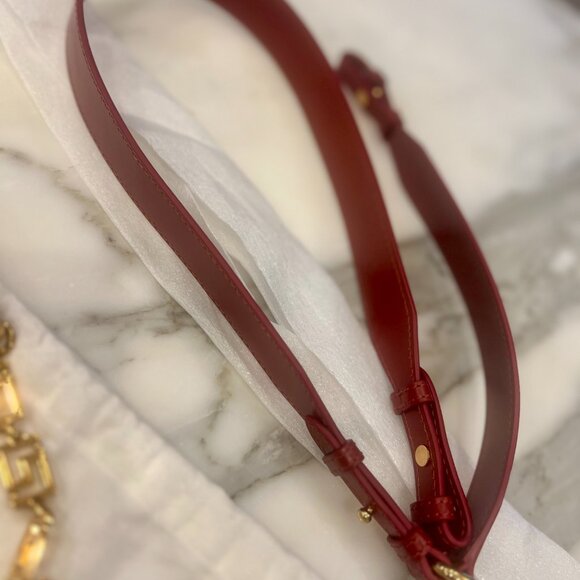 Versace Greca Goddess Leather Shoulder Bag - Red - Picture 8 of 12